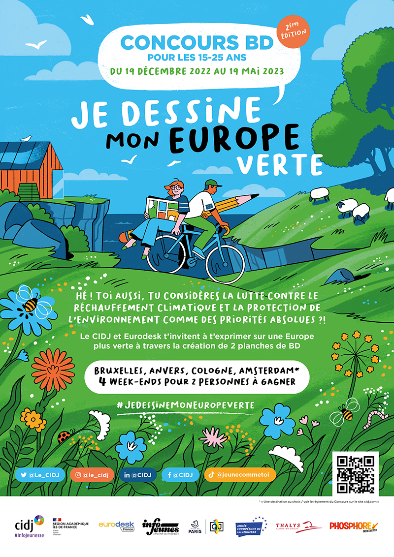 CIDJ et Eurodesk : 2ème édition du concours ＂je dessine mon Europe verte＂