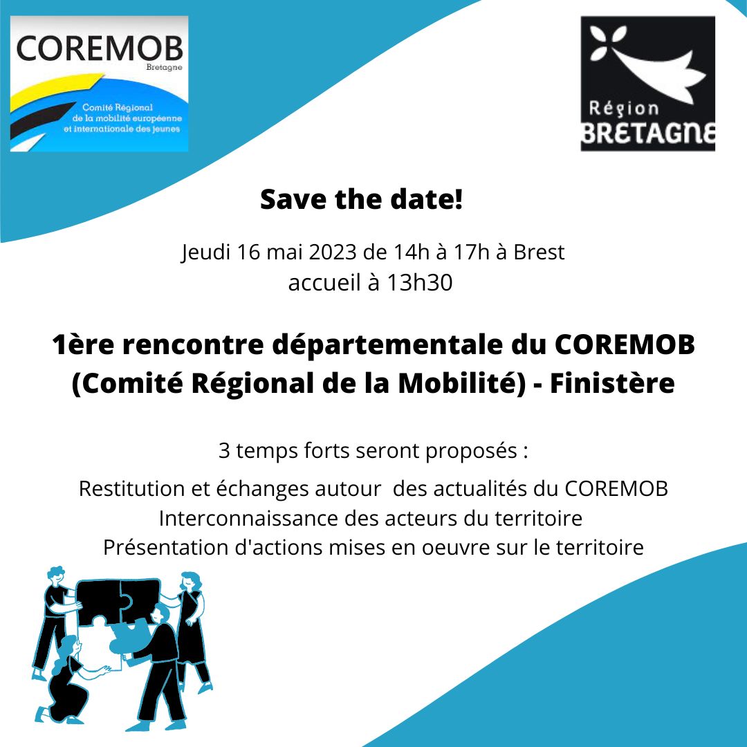 Save the date : 1ère rencontre départementale du COREMOB (dans le Finistère) le 16 mai