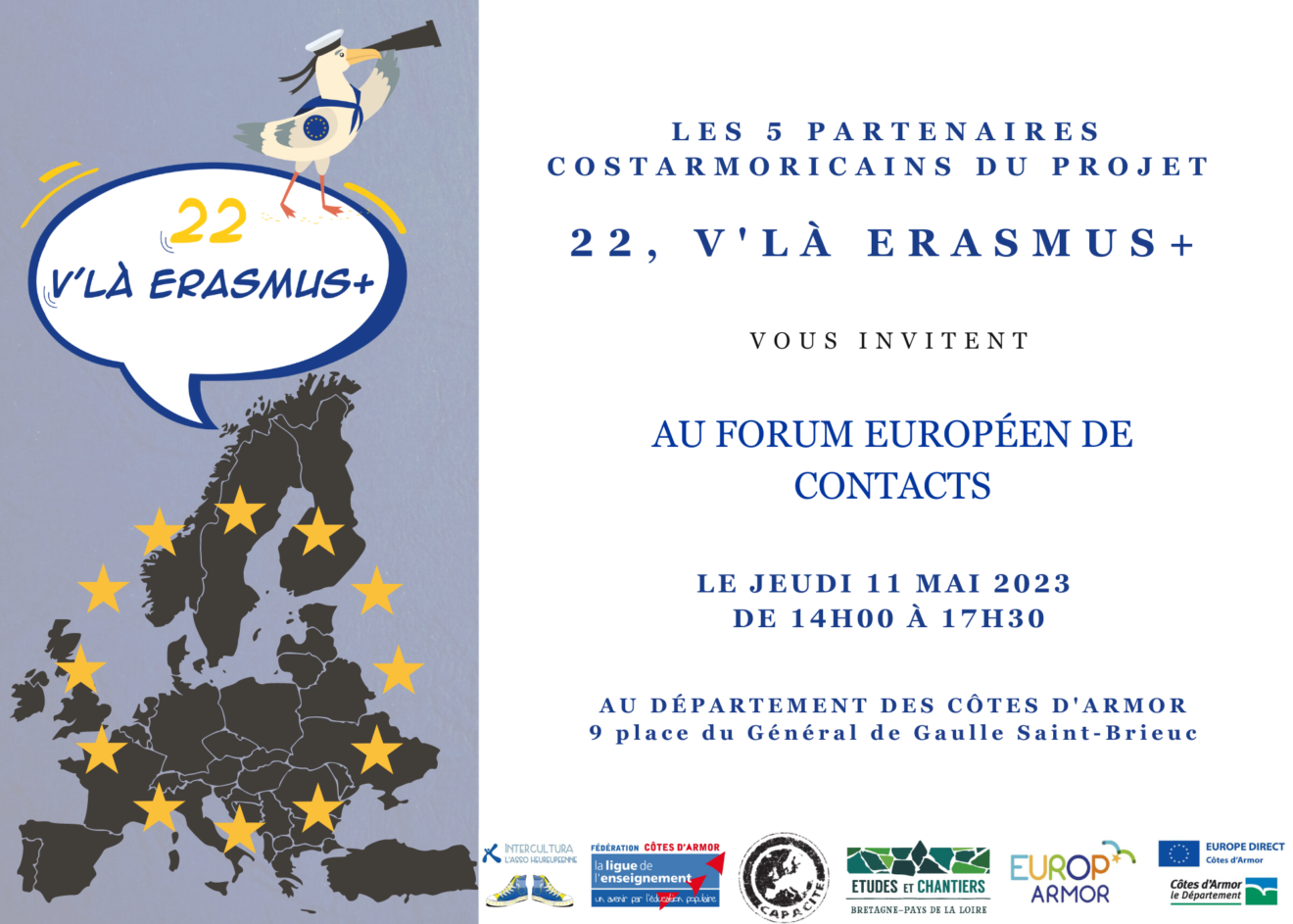 22 v'là Erasmus + : invitation au forum de contact