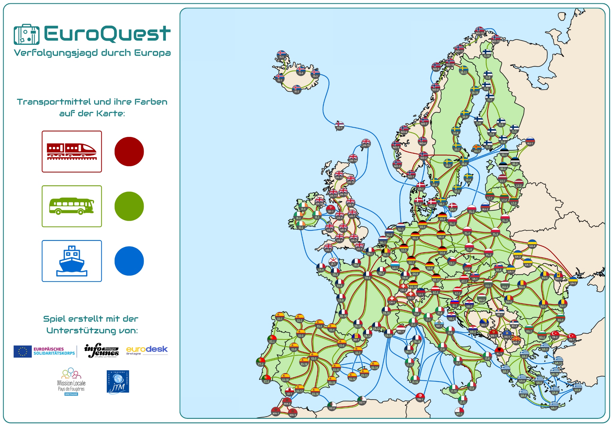 Visuel allemand plateau de jeu Euroquest